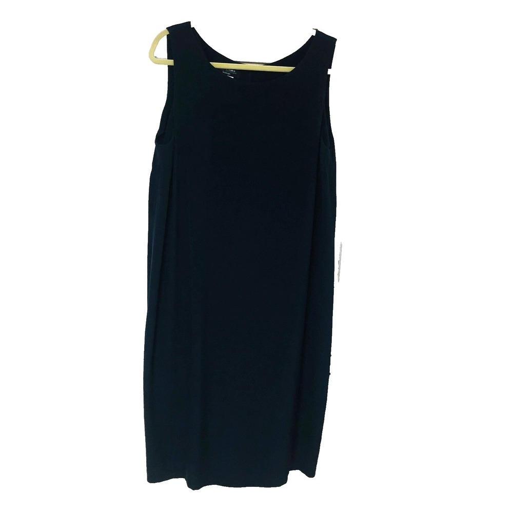 Cynthia Howie Womens Silk Dress Navy Minimalist Party Office Church 18W 2X